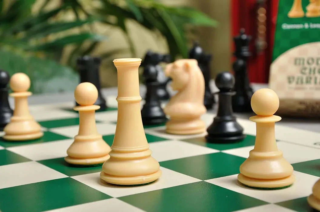 The Marshall Series Plastic Chess Pieces - 3.75" King - Black & Natural - Image 2