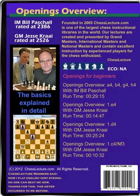 Openings Overview - a4,b4,g4,h4,1.e4, 1.d4, 1.c4/Nf3 - Chess Lecture - Volume 13 - Image 2