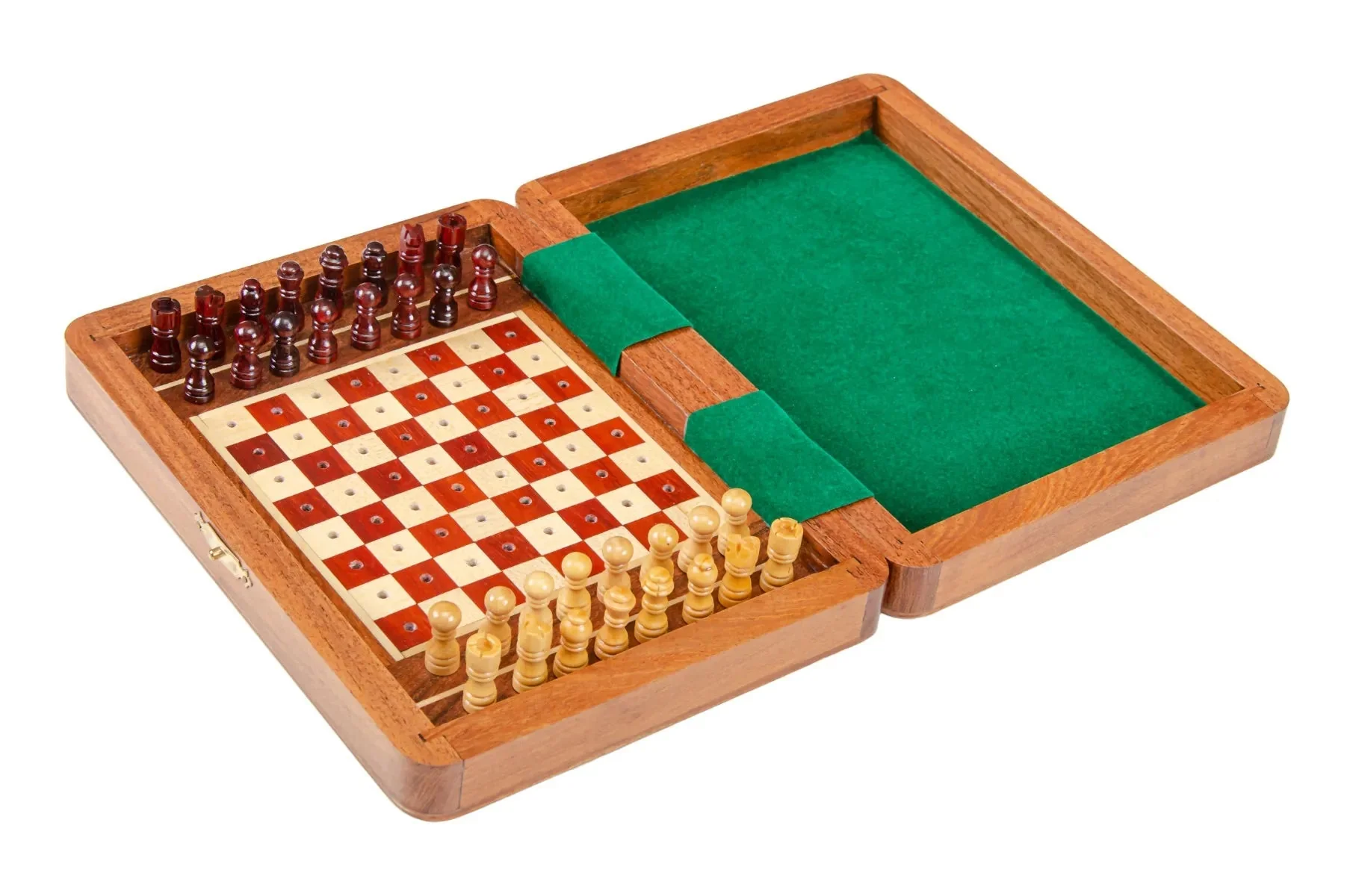 PEG WOODEN Travel Chess Set - 8" x 6" - Image 3