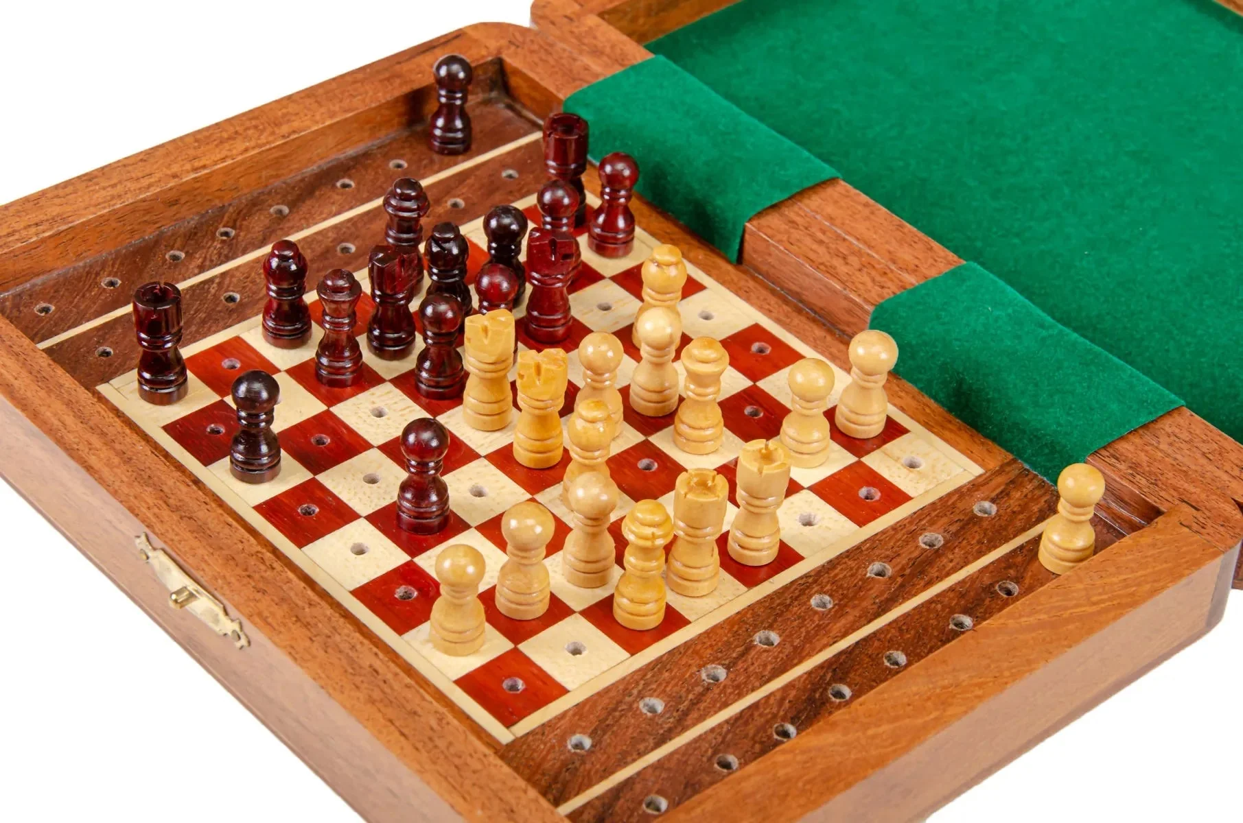 PEG WOODEN Travel Chess Set - 8" x 6" - Image 4
