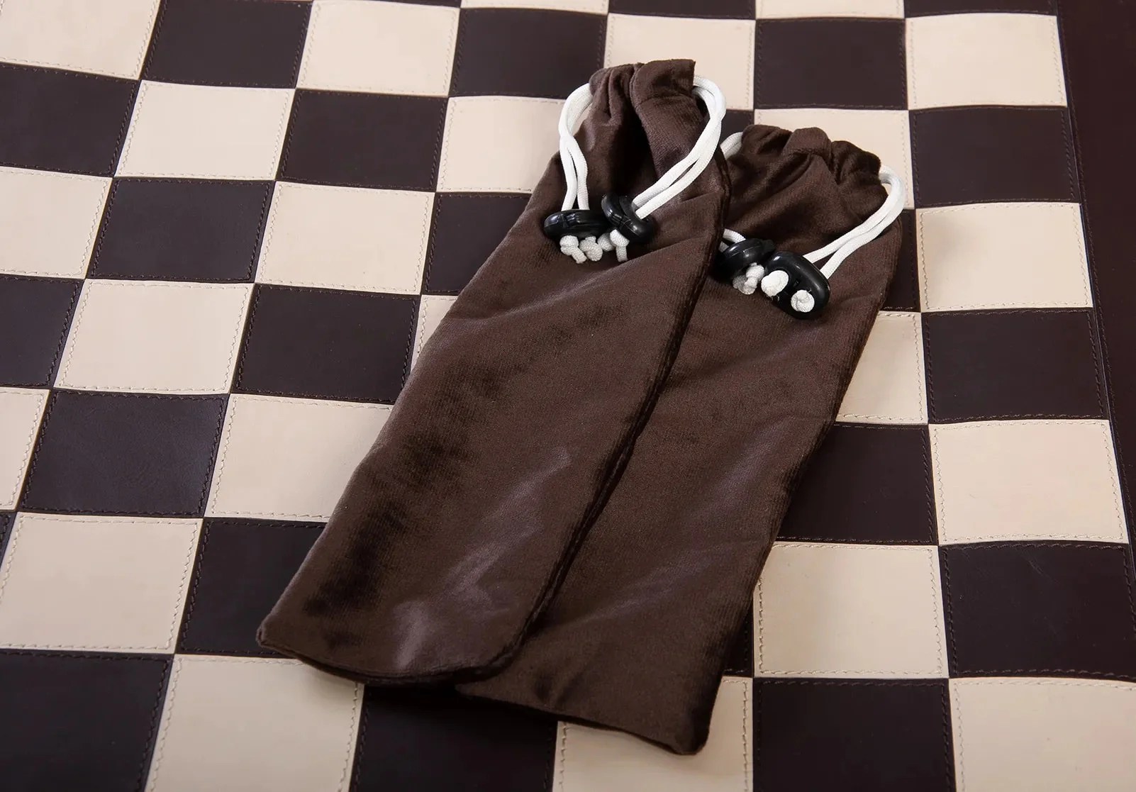 Premium Leather Chess Board and Storage Quiver - 2.25" Squares - Black - Image 4