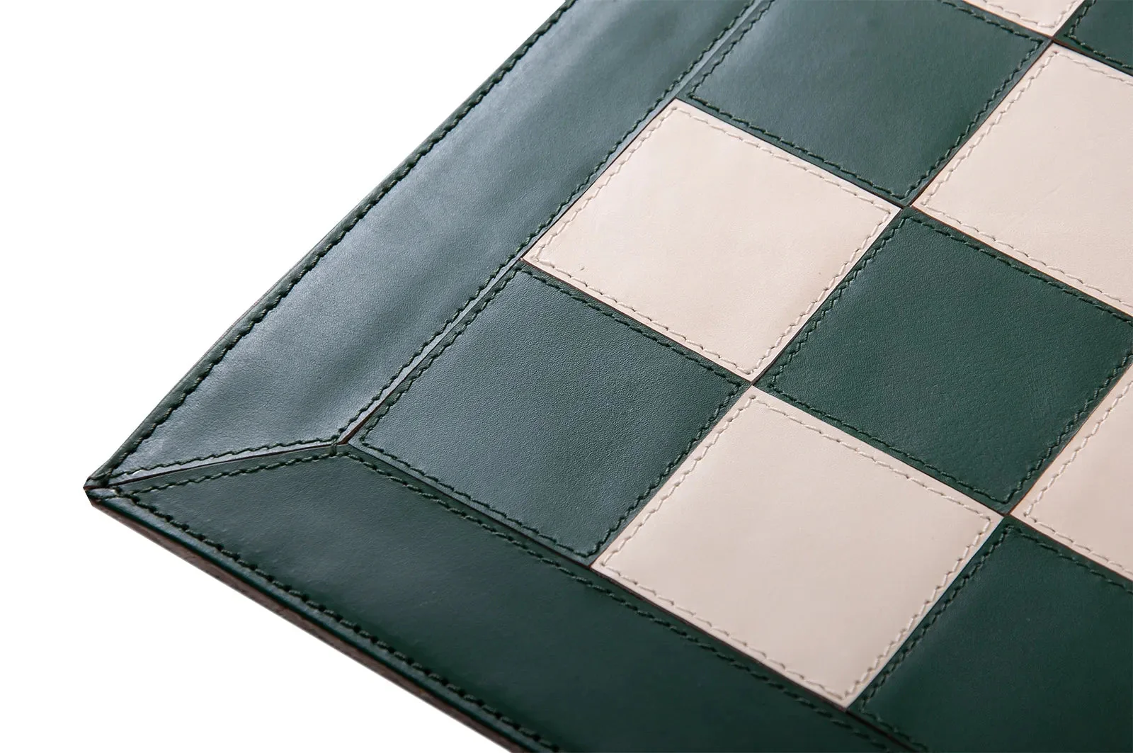 Premium Leather Chess Board and Storage Quiver - 2.25" Squares - Green - Image 4
