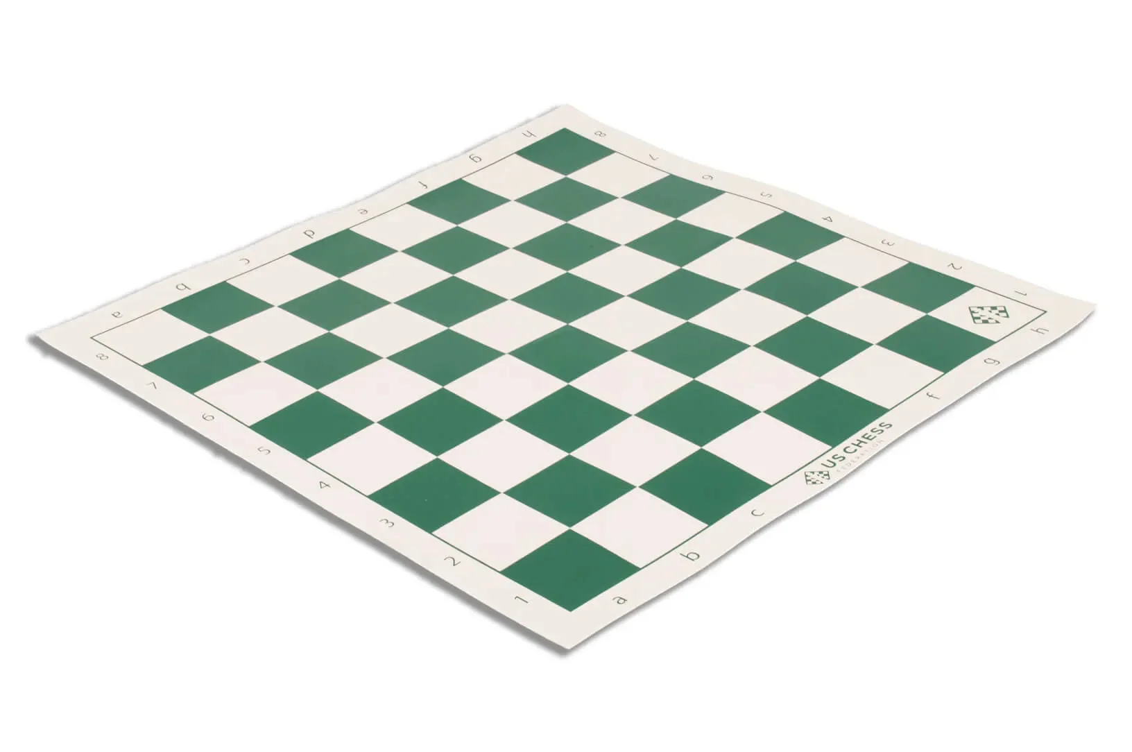Premium Vinyl Tournament Chess Board with USCF Logo - 1.75 in. (44mm) - Green & Buff