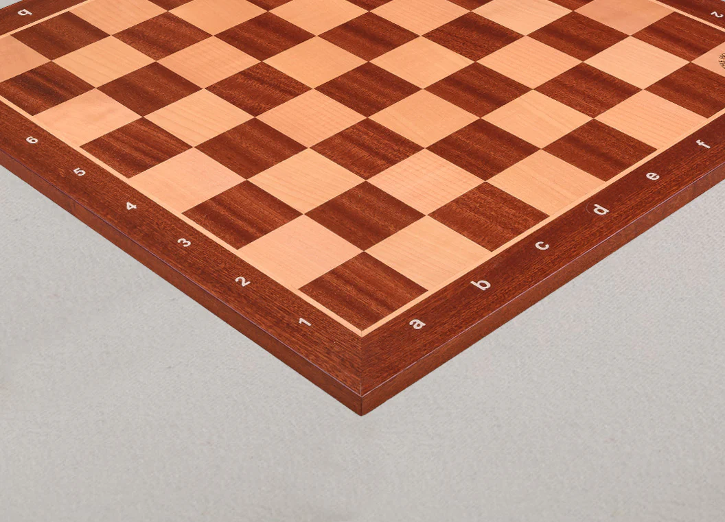 PROTOTYPE - Red Mahogany and Maple Wooden Tournament Chess Board - 2.25" Squares