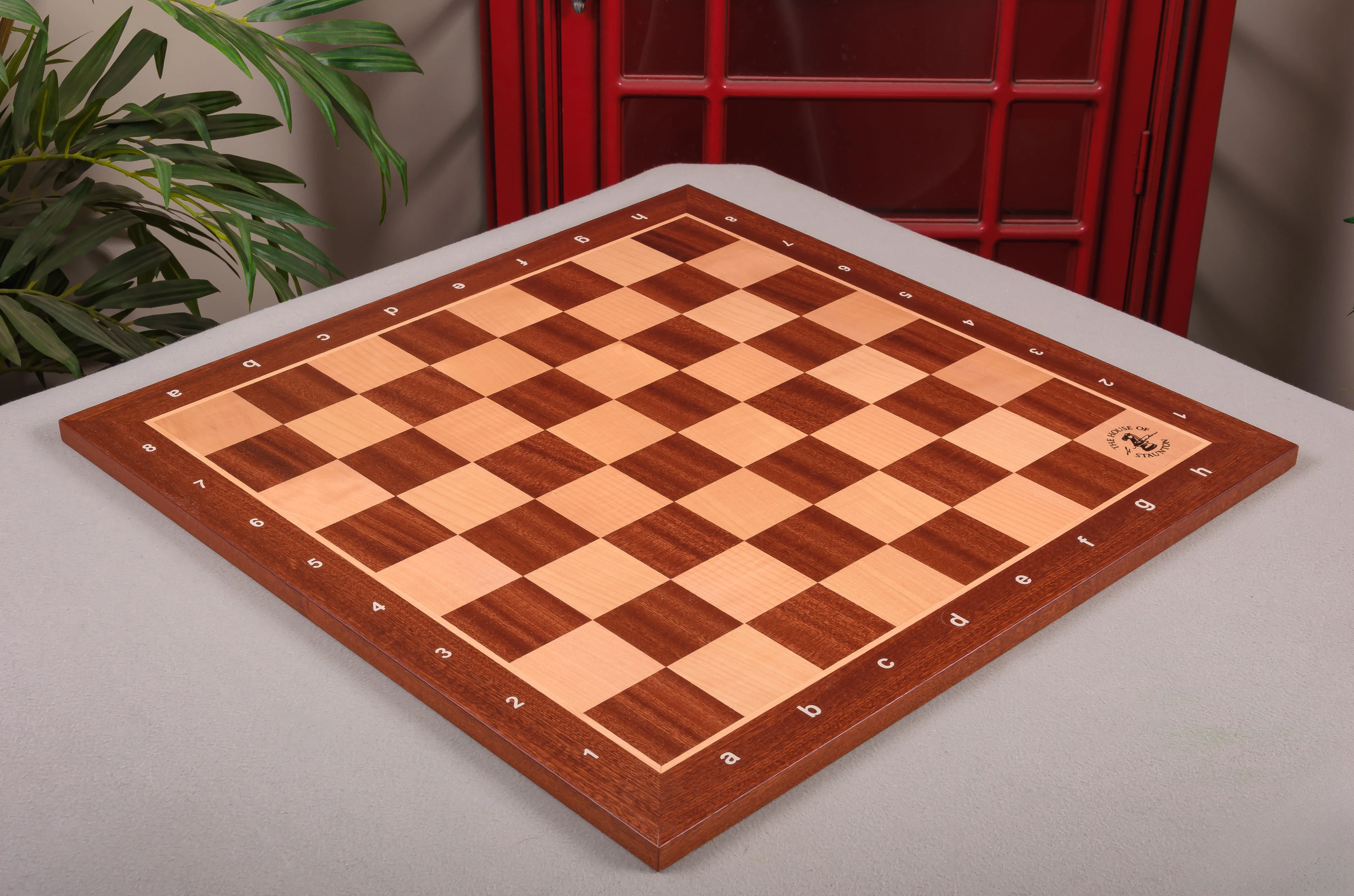 PROTOTYPE - Red Mahogany and Maple Wooden Tournament Chess Board - 2.25" Squares