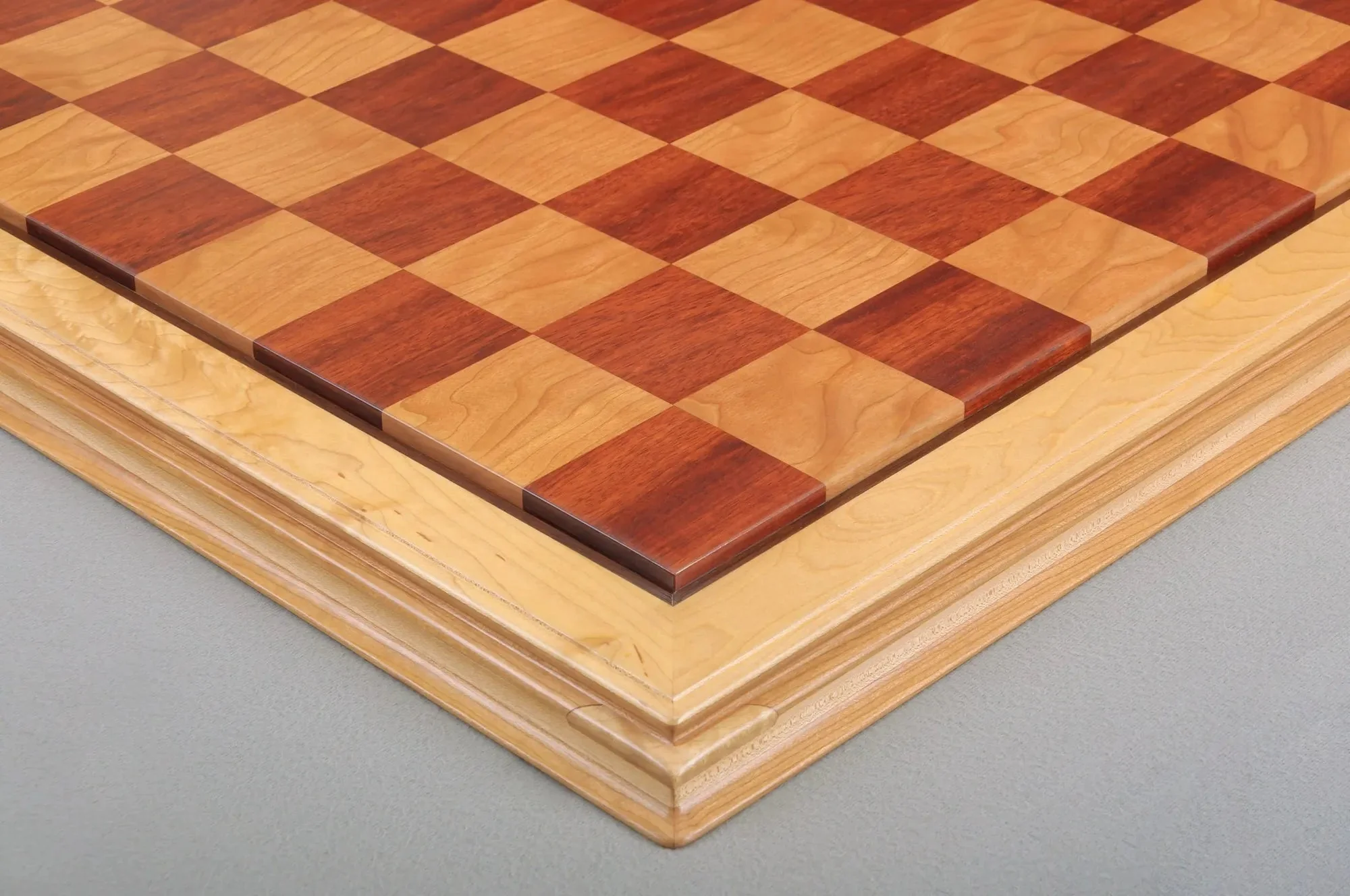 PROTOTYPE - Signature Luxury Chess board - BLOODWOOD / CURLY MAPLE - 2.5" Squares - Image 2