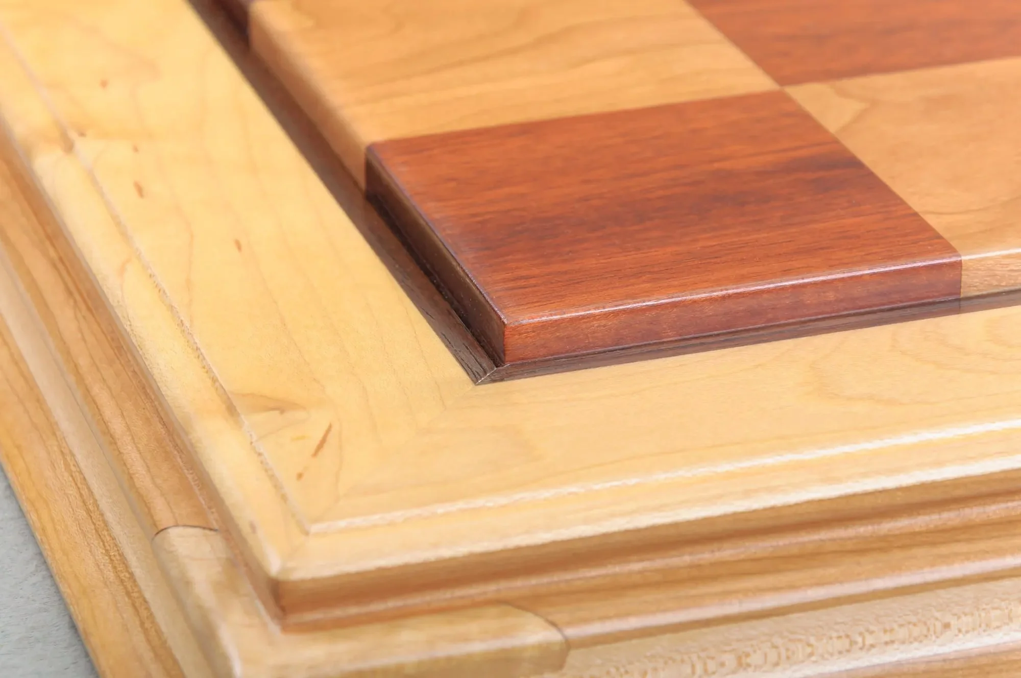 PROTOTYPE - Signature Luxury Chess board - BLOODWOOD / CURLY MAPLE - 2.5" Squares - Image 5