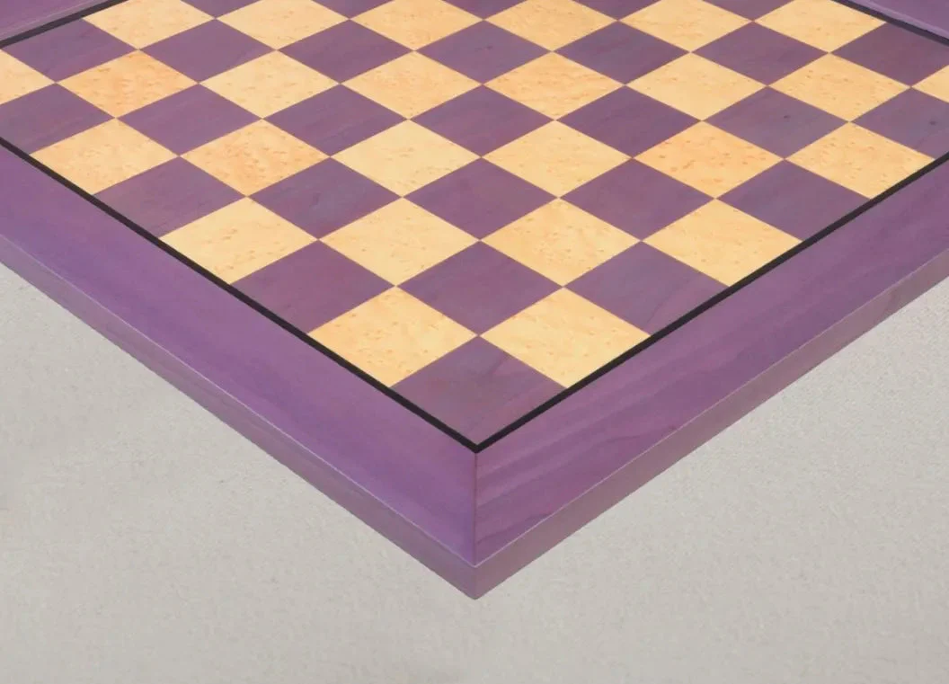 Purpleheart & Bird's Eye Maple Signature Traditional Chess Board - 2.5" - Image 2