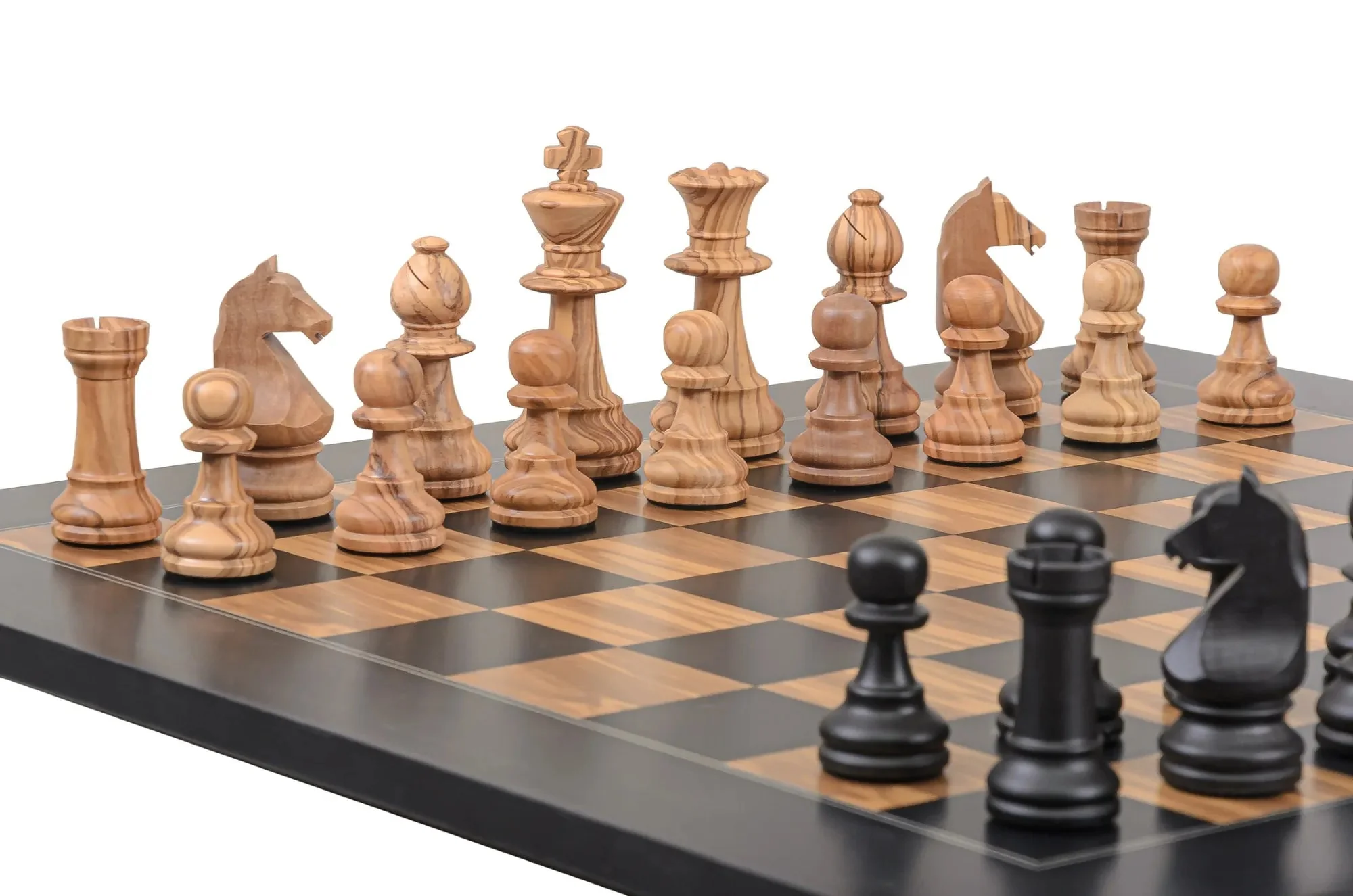 Rechapados Ferrer Chess Set and Black Olive Chess Board Combination - Image 6
