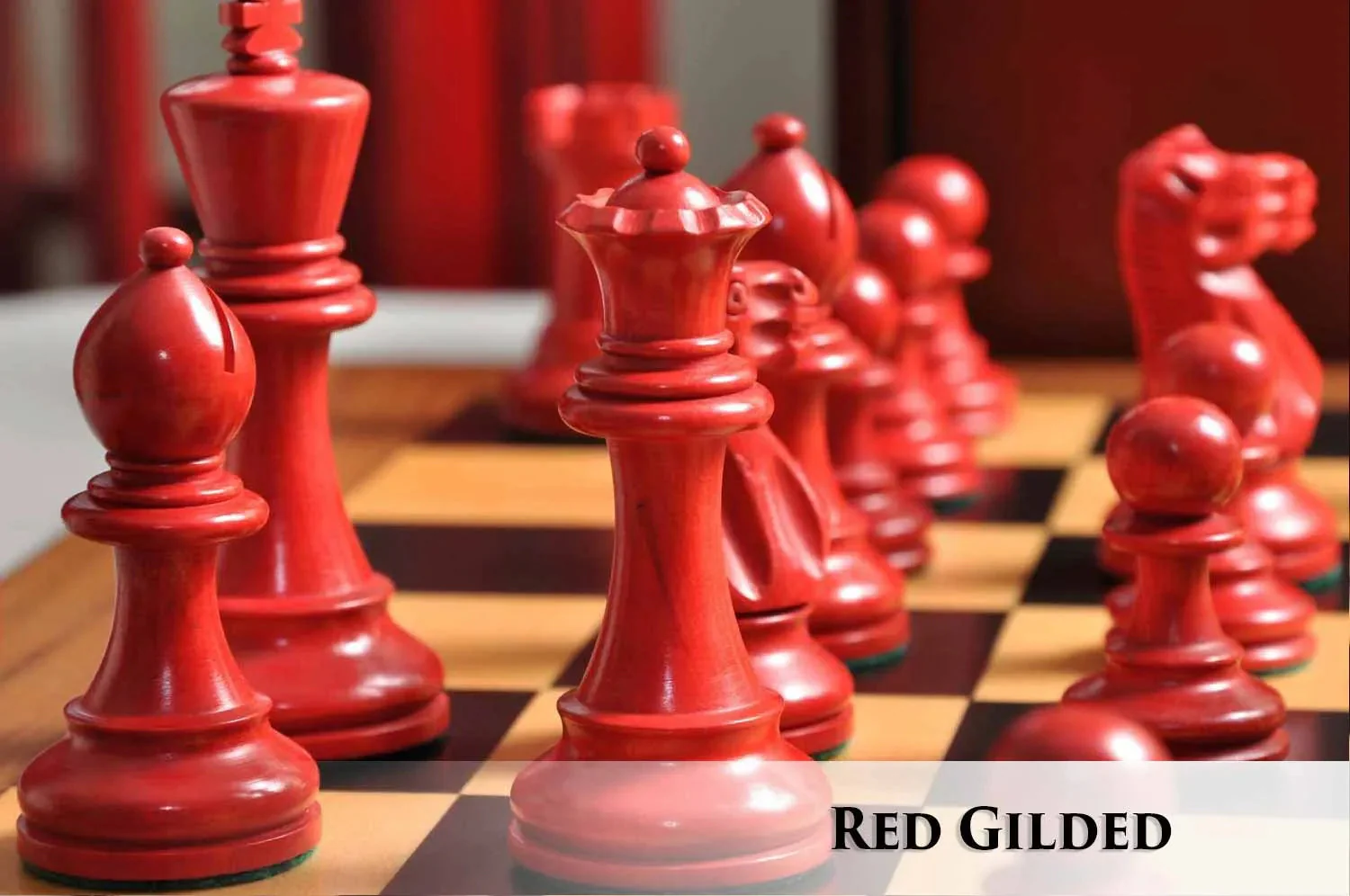 Red Gilded and Natural Boxwood