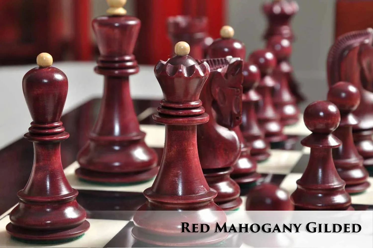 Red Mahogany Gilded and Natural Boxwood