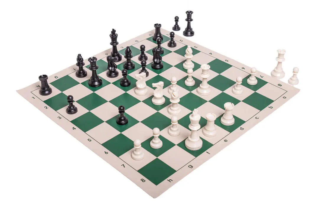 Regulation Tournament Chess Pieces and Chess Board Combo - TRIPLE WEIGHTED