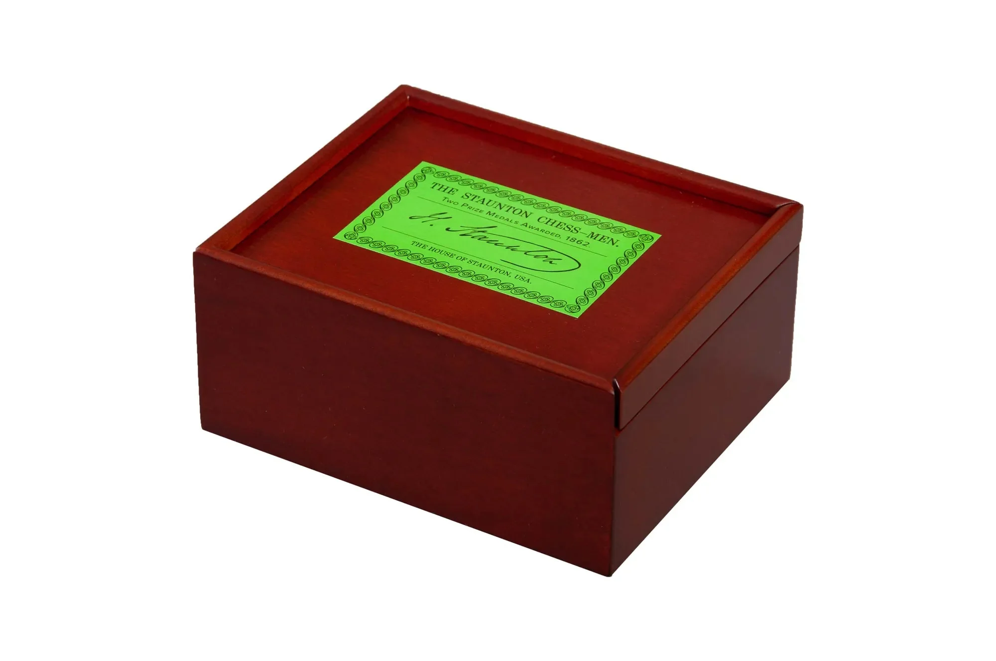 Reproduction of the Post 1870 Mahogany Slide-Top Chess Box - Library Size - Image 2