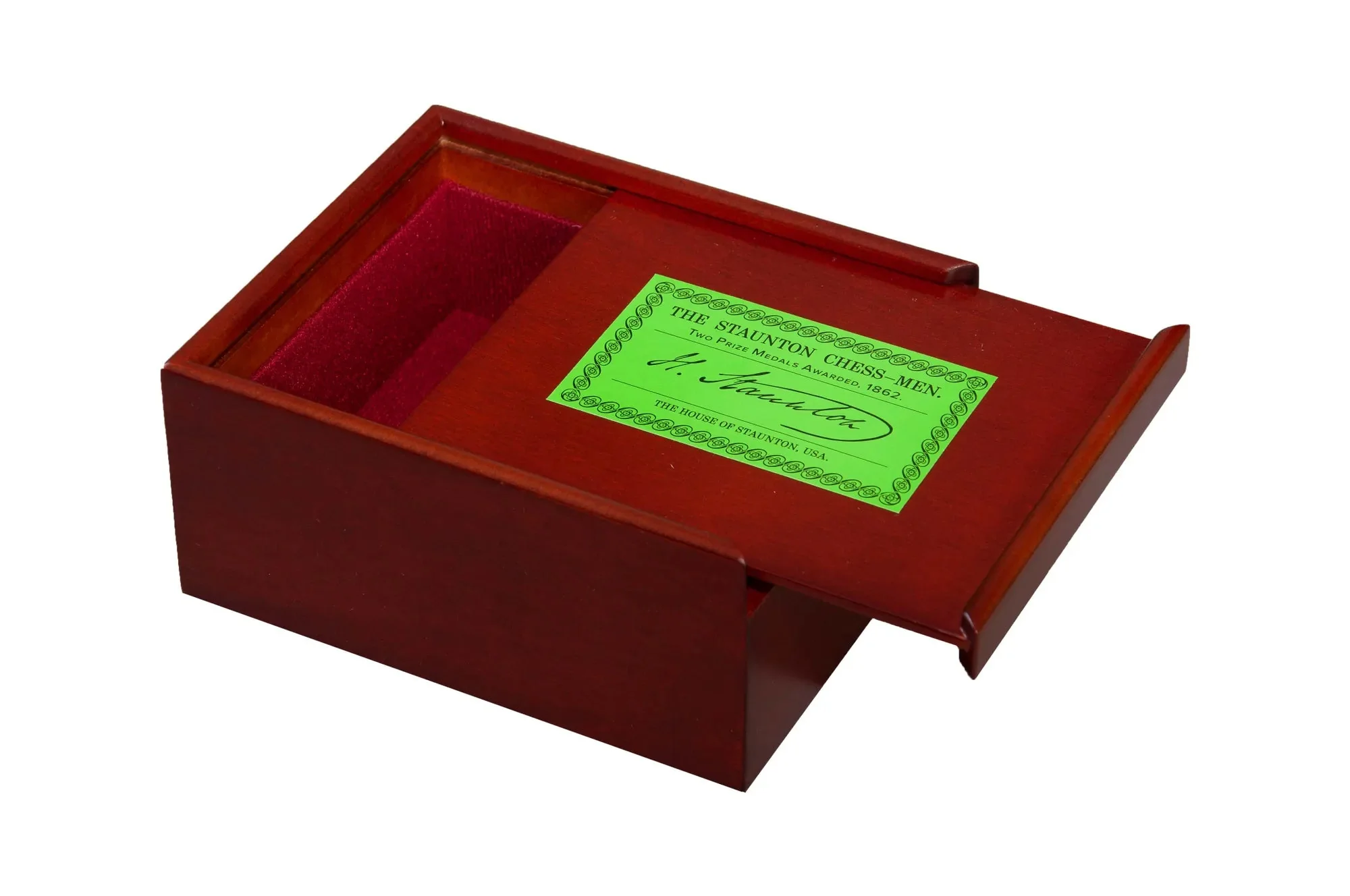 Reproduction of the Post 1870 Mahogany Slide-Top Chess Box - Library Size - Image 3