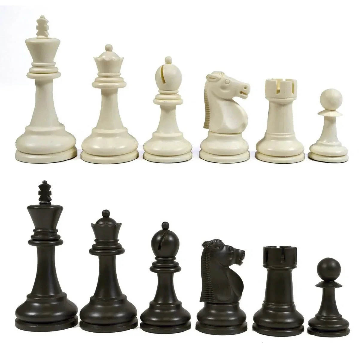 Reykjavik Plastic Chess Pieces - Black & White