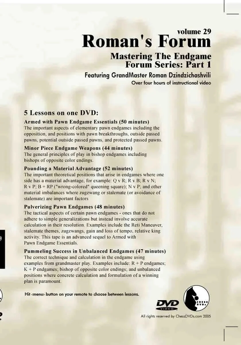 ROMAN'S LAB - VOLUME 29 - Mastering The Endgame Forum Series - PART 1