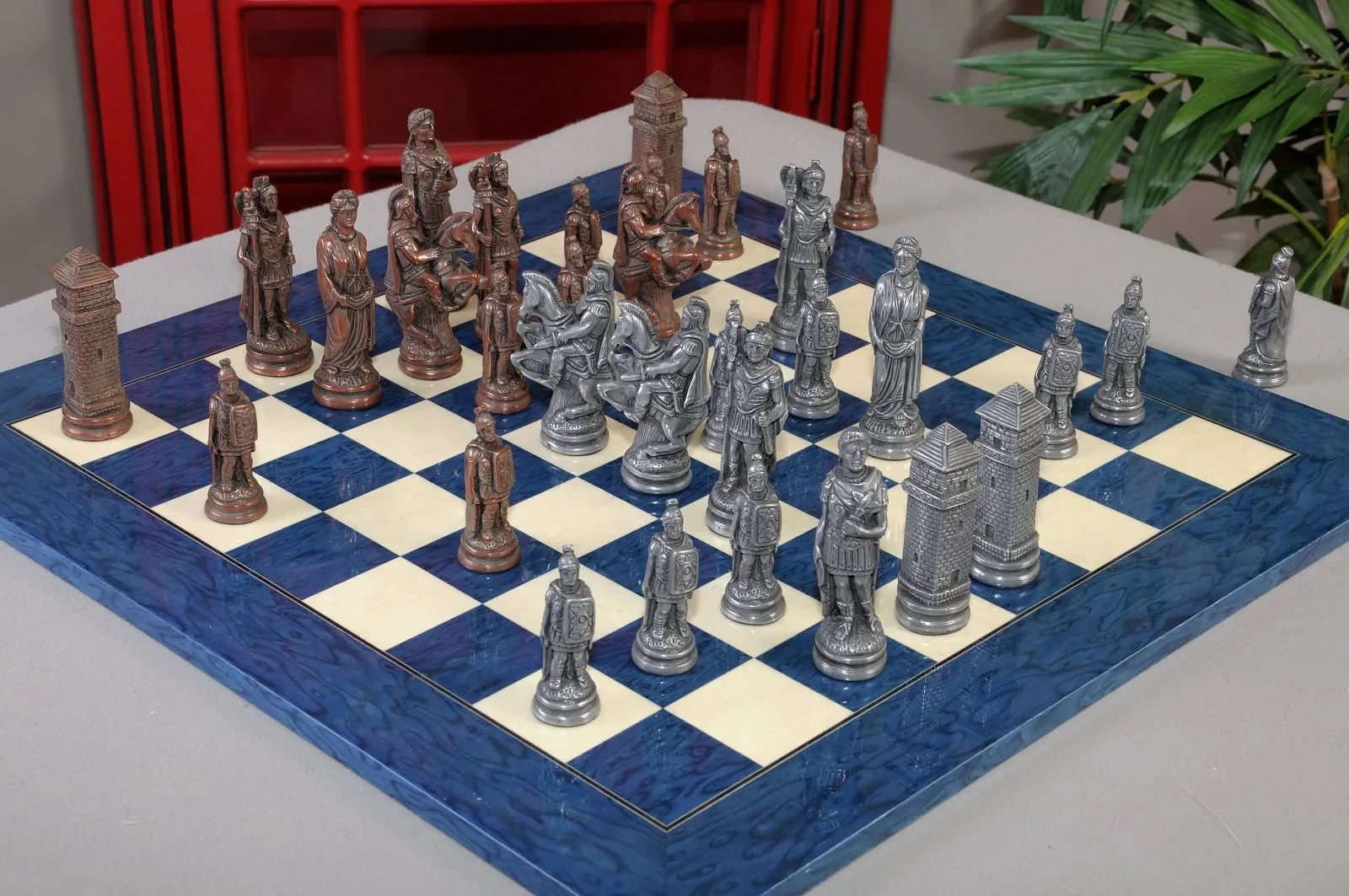 Roman Themed Chess Pieces - 4.25" King - Metallic - Image 2