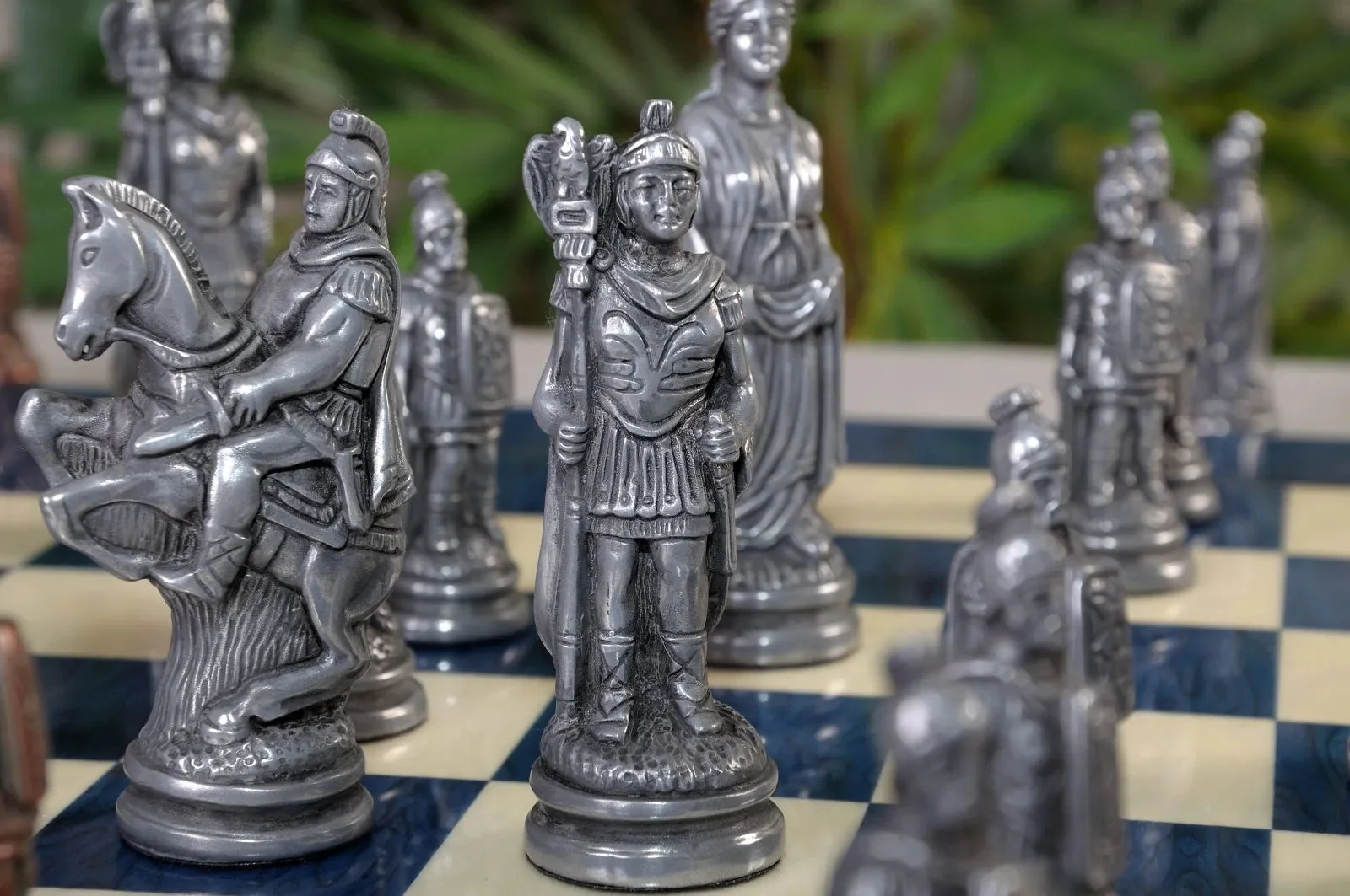 Roman Themed Chess Pieces - 4.25" King - Metallic - Image 4