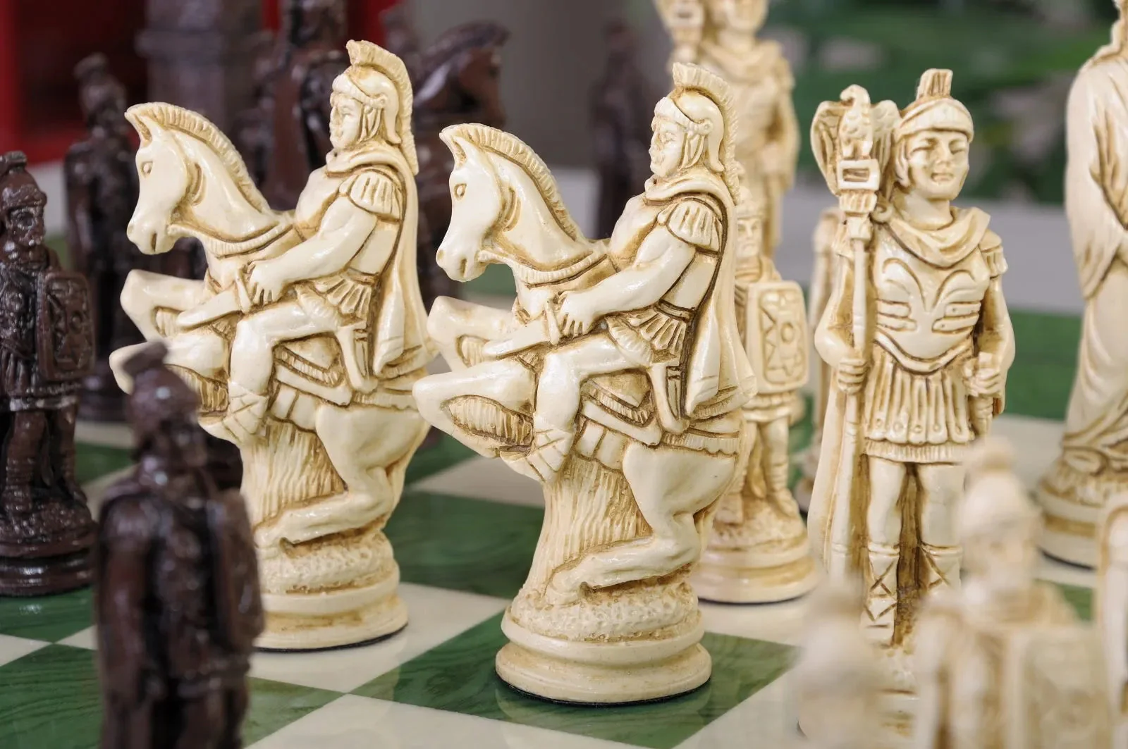 Roman Themed Chess Pieces - Brown & Natural - Image 6
