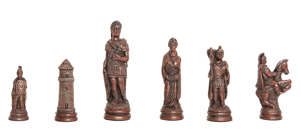 Roman Themed Chess Pieces - Metal