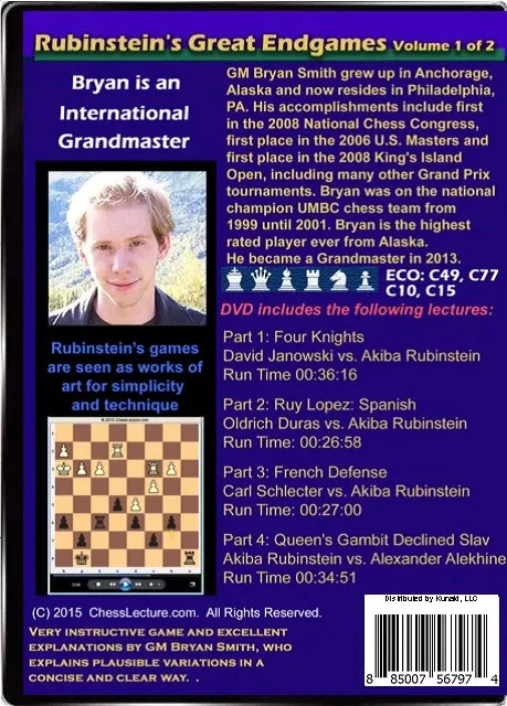 E-DVD Rubinstein’s Great Endgames - 2 DVDs - Chess Lecture - Volume 137 - Image 2