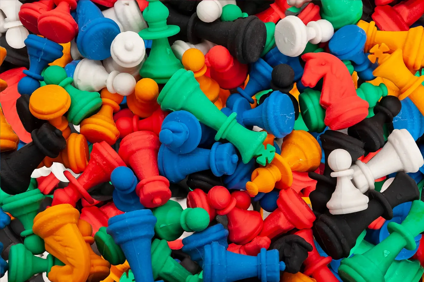 Set of Colored Eraser Chess Pieces w/ Board - 16 Pieces - Image 10