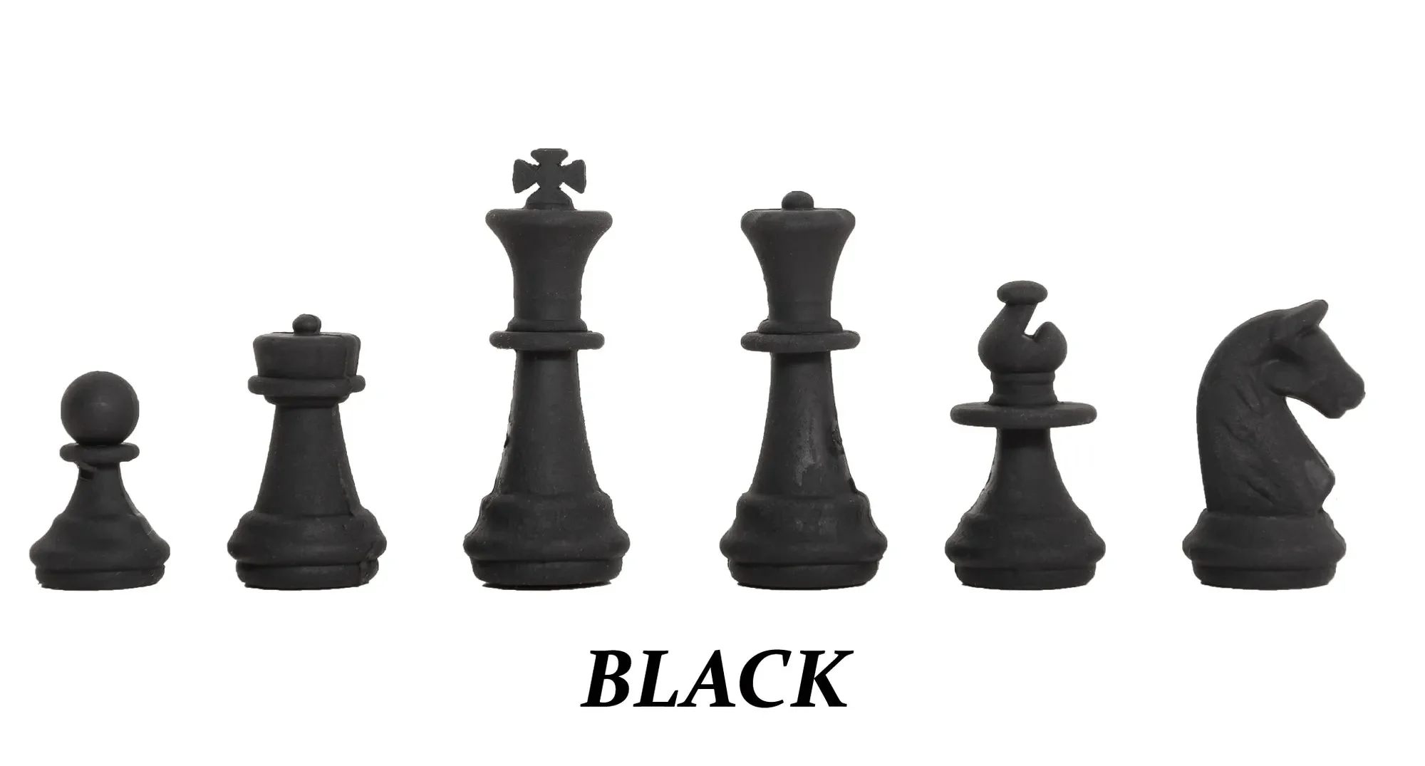 Set of Colored Eraser Chess Pieces w/ Board - 16 Pieces - Image 2
