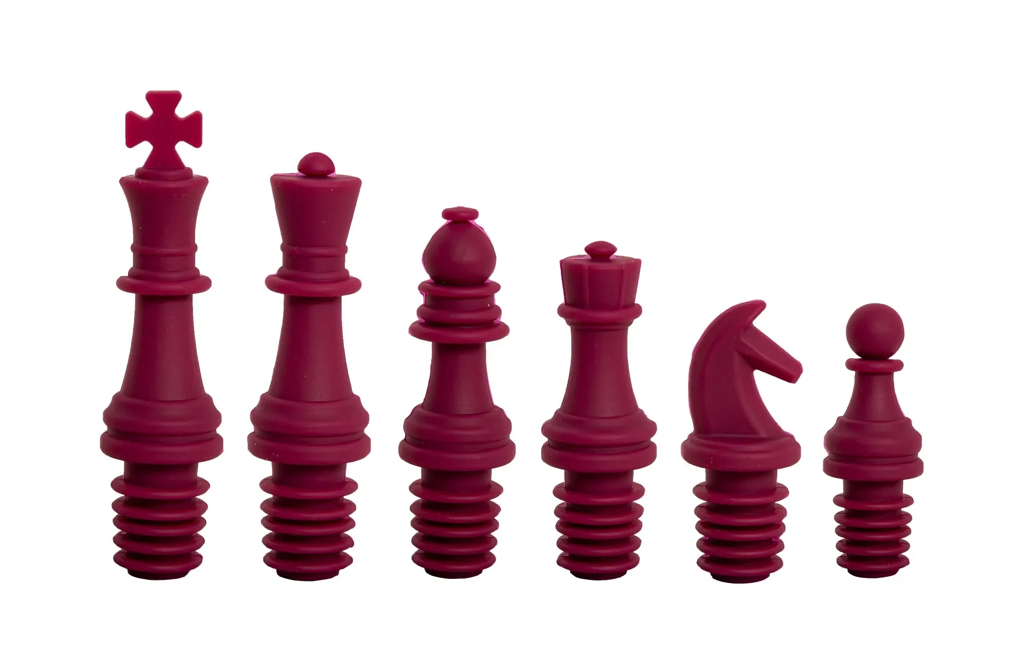 Set of Colored Wine Stopper Chess Pieces - 6 Pieces - Image 8