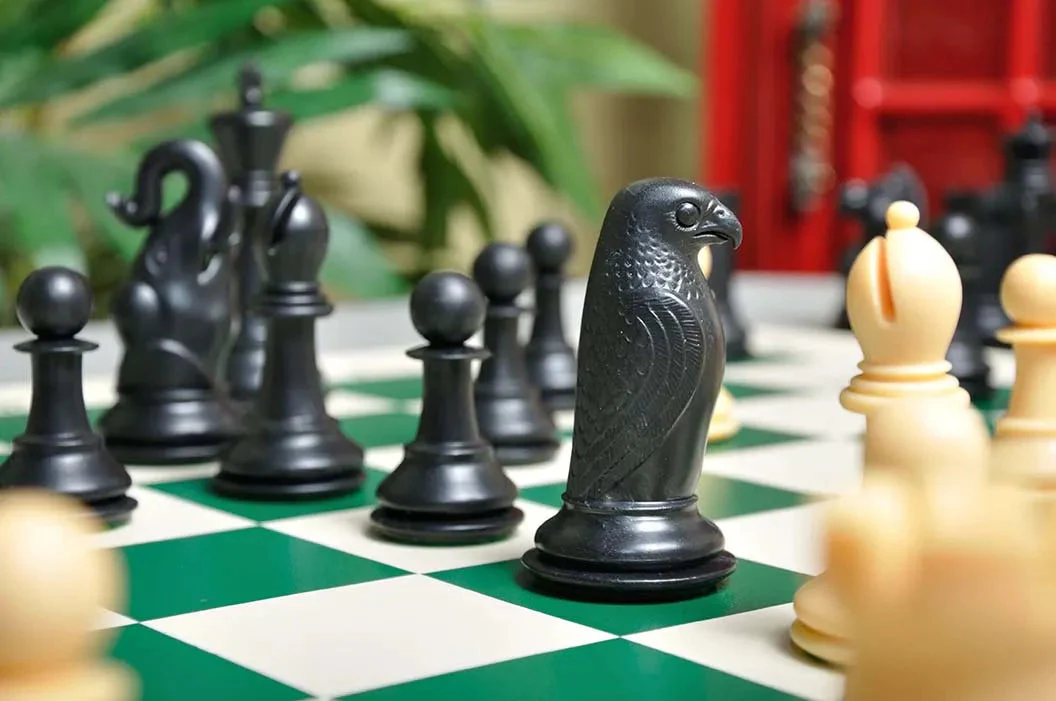 The Marshall Series Plastic Chess Pieces - 3.75" King - Black & Natural - Image 2