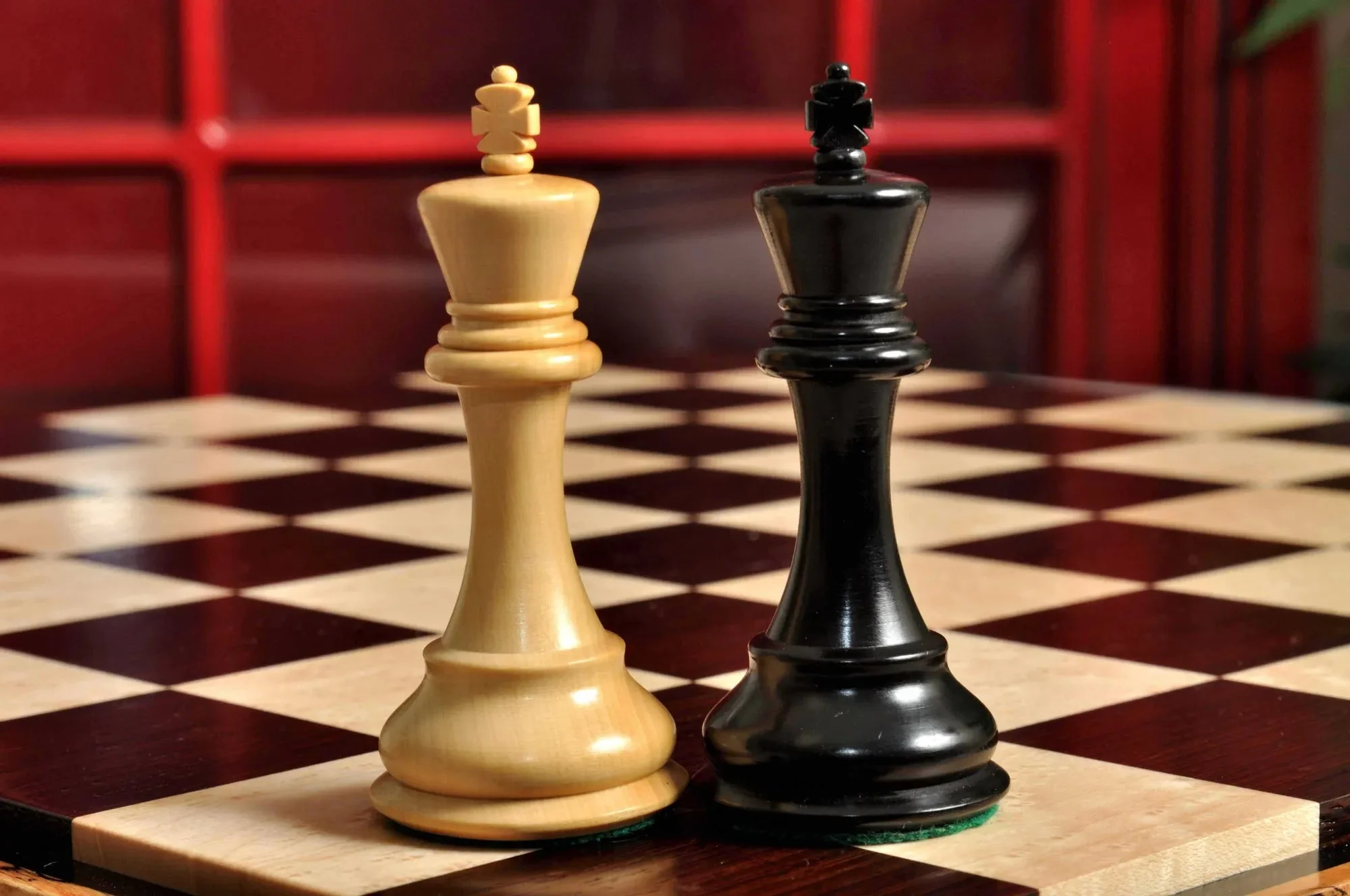 Signature Contemporary Chess Board - AFRICAN PALISANDER  / BIRD'S EYE MAPLE - 2.5" Squares - Image 2
