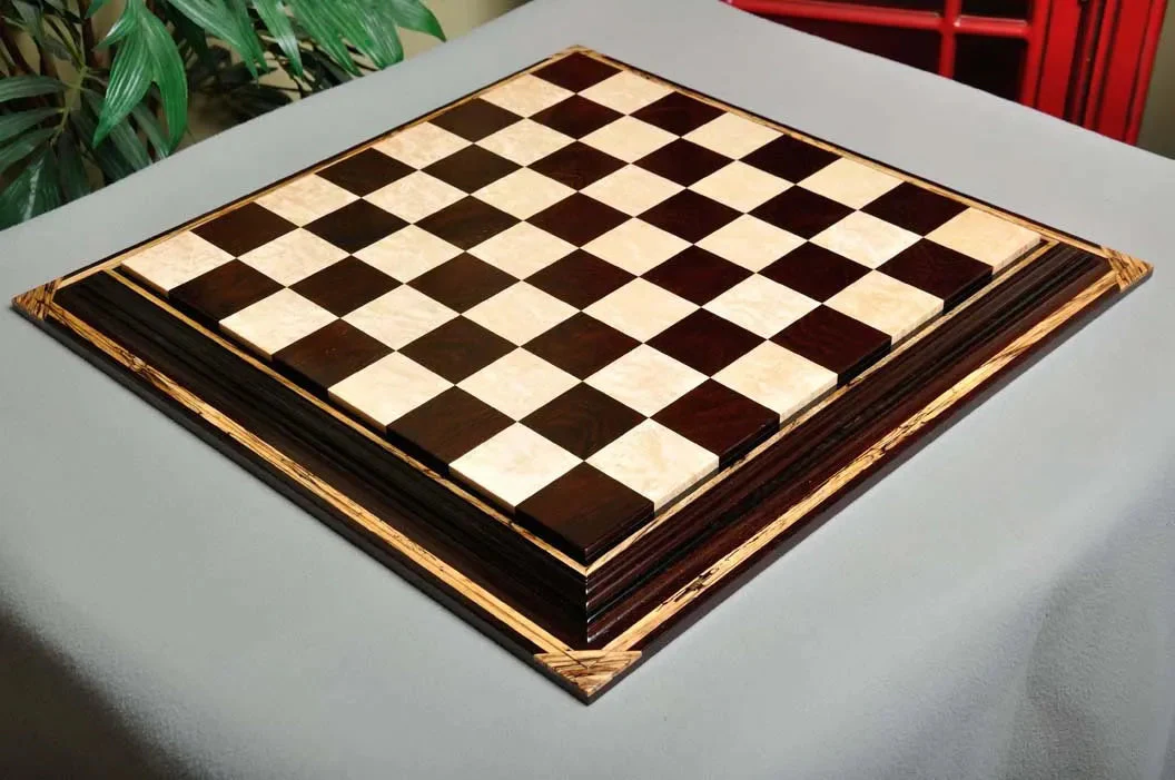 PRE-ORDER - Signature Contemporary Chess Board - AFRICAN PALISANDER / BIRD'S EYE MAPLE - 2.5" Squares