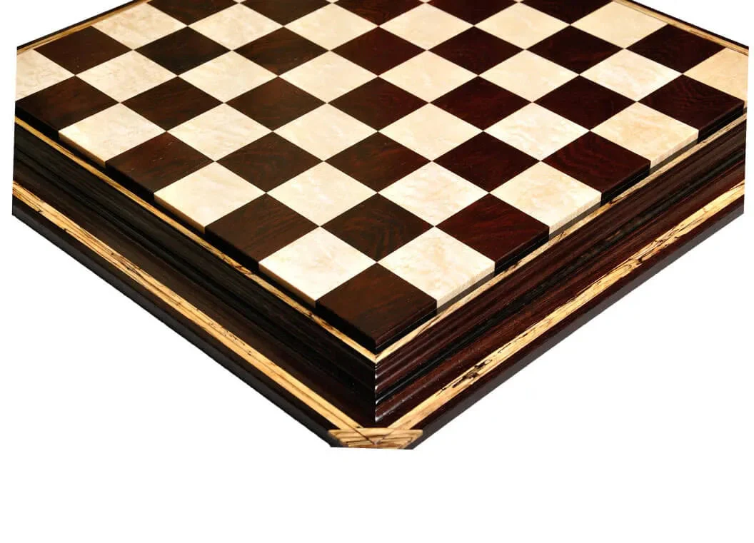 PRE-ORDER - Signature Contemporary Chess Board - AFRICAN PALISANDER / BIRD'S EYE MAPLE - 2.5" Squares - Image 5
