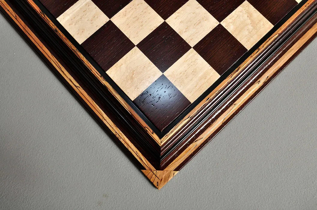 Signature Contemporary Chess Board - AFRICAN PALISANDER  / BIRD'S EYE MAPLE - 2.5" Squares - Image 5