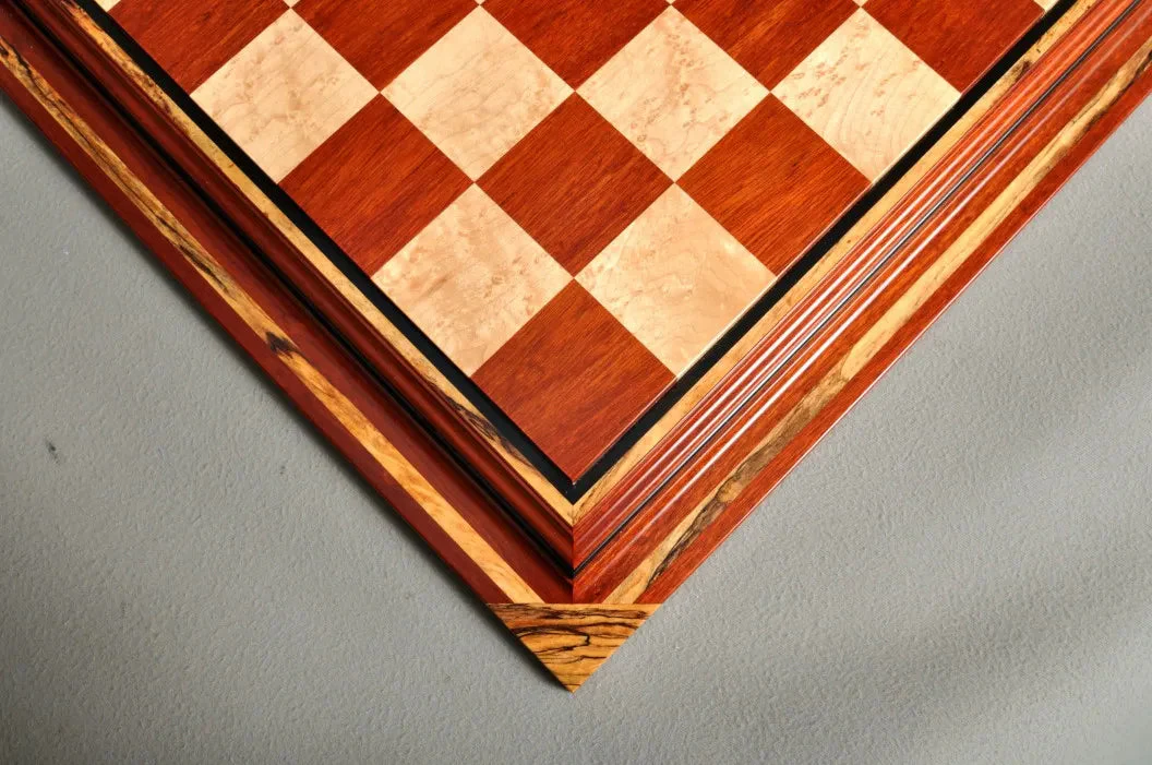 PRE-ORDER - Signature Contemporary Chess Board - BLOODWOOD  / BIRD'S EYE MAPLE - 2.5" Squares - Image 2