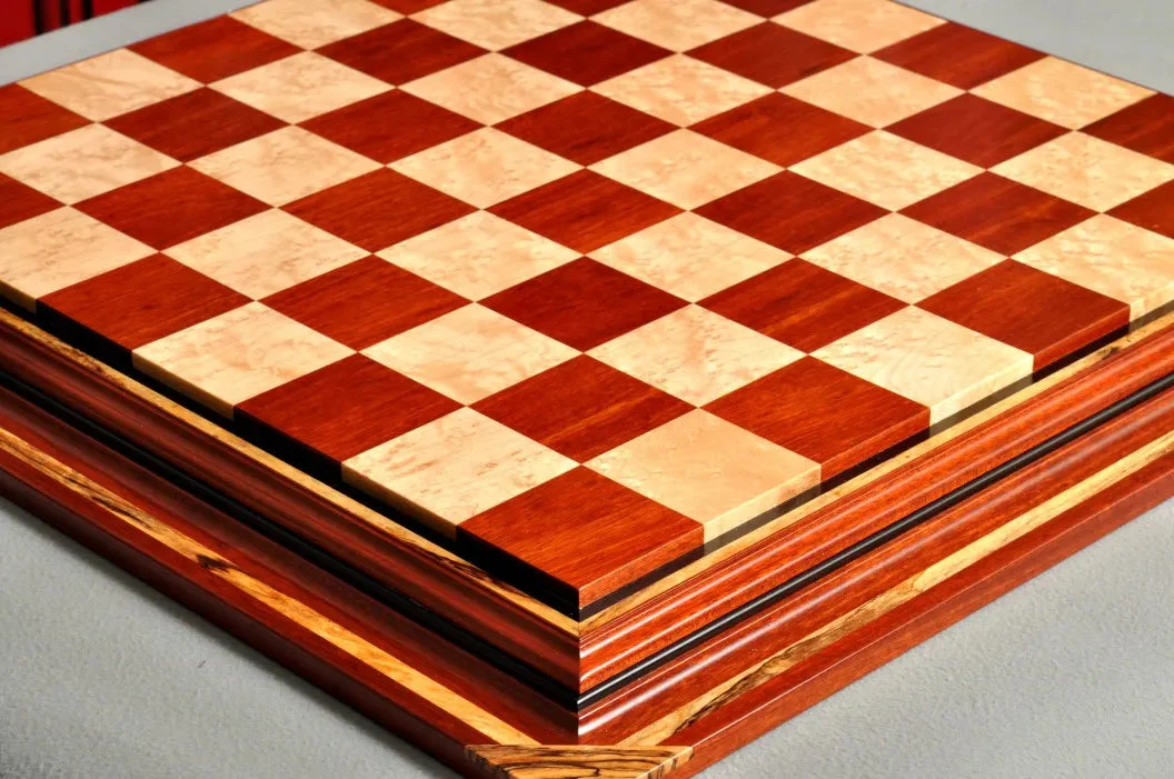 PRE-ORDER - Signature Contemporary Chess Board - BLOODWOOD  / BIRD'S EYE MAPLE - 2.5" Squares - Image 3