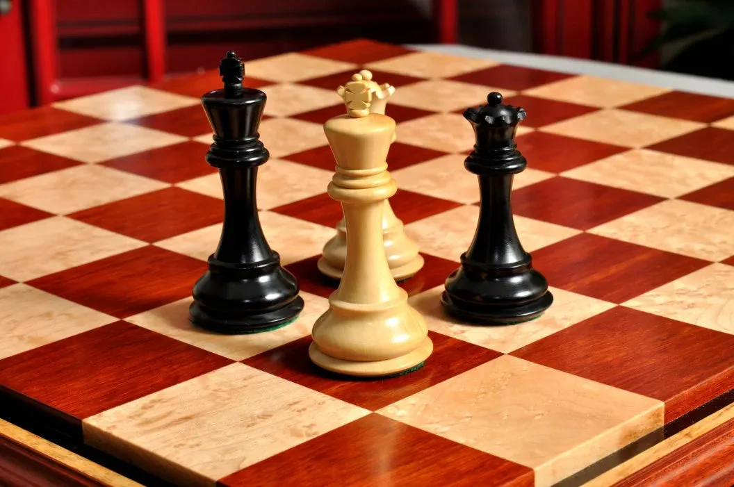 PRE-ORDER - Signature Contemporary Chess Board - BLOODWOOD  / BIRD'S EYE MAPLE - 2.5" Squares - Image 4