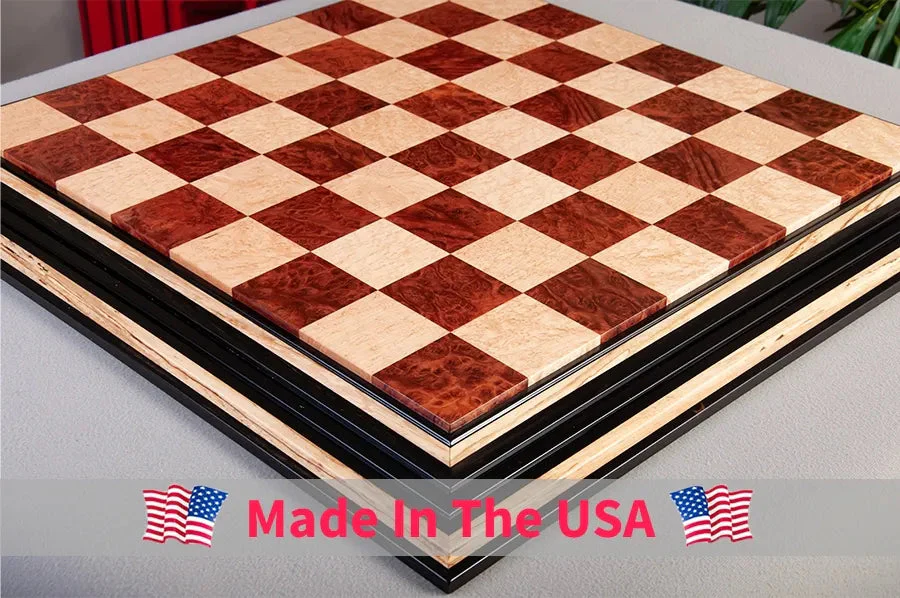 PRE-ORDER - Signature Contemporary Chess Board - VASTICOLA BURL  / BIRD'S EYE MAPLE - 2.5" Squares - Image 4