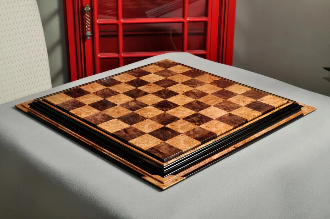PRE-ORDER - Signature Contemporary Chess Board - WALNUT BURL / MAPLE BURL - 2.5" Squares