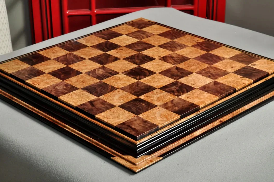 PRE-ORDER - Signature Contemporary Chess Board - WALNUT BURL / MAPLE BURL - 2.5" Squares - Image 2