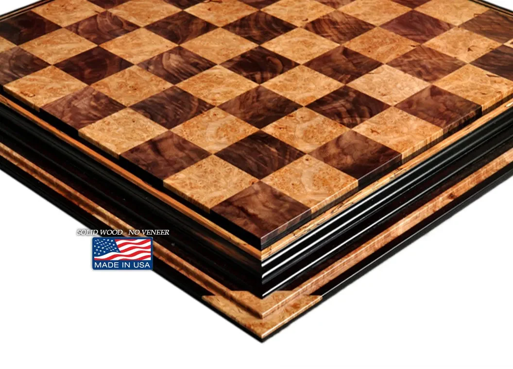 Signature Contemporary Chess Board - WALNUT BURL / MAPLE BURL - 2.5" Squares - Image 6
