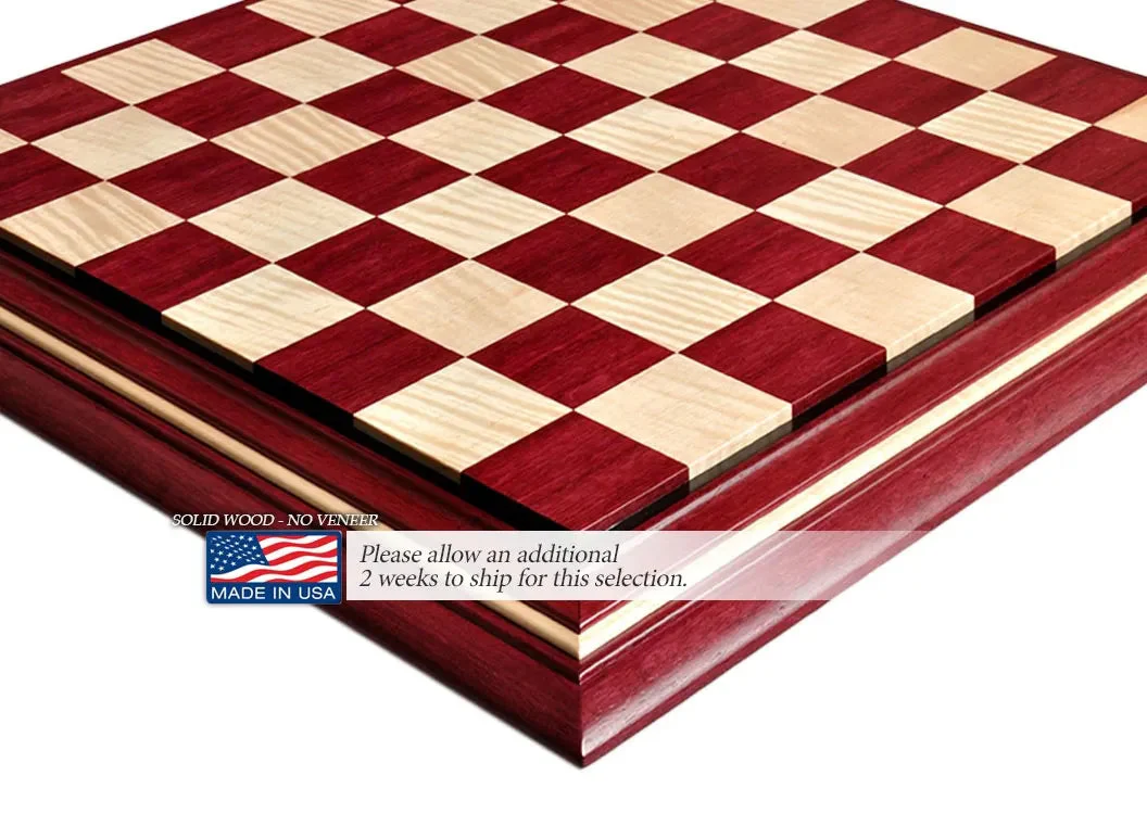 Signature Contemporary II Chess Board - Purpleheart / Curly Maple - 2.5" Squares - Image 6