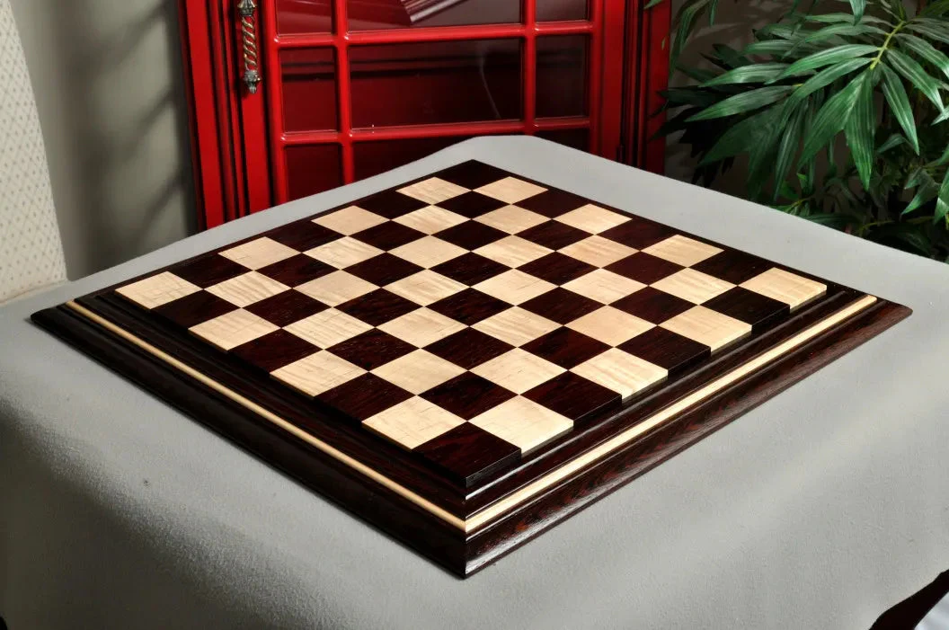 PRE-ORDER - Signature Contemporary II Chess Board - African Palisander / Curly Maple - 2.5" Squares