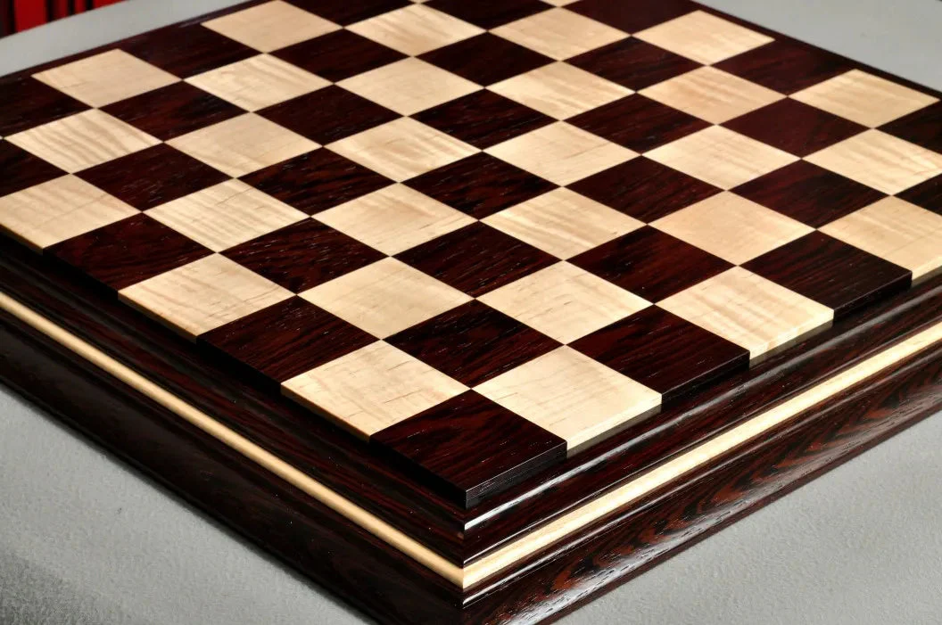 PRE-ORDER - Signature Contemporary II Chess Board - African Palisander / Curly Maple - 2.5" Squares - Image 2