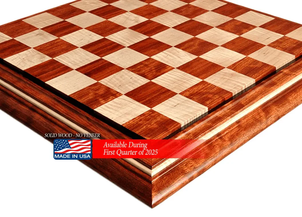 Signature Contemporary II Chess Board - Bubinga/ Curly Maple - 2.5" Squares - Image 6