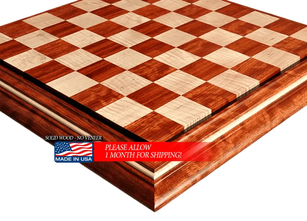 Signature Contemporary II Chess Board - Bubinga/ Curly Maple - 2.5" Squares - Image 7