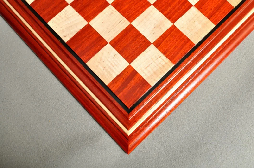 Signature Contemporary II Chess Board - Padauk/ Curly Maple - 2.5" Squares - Image 3