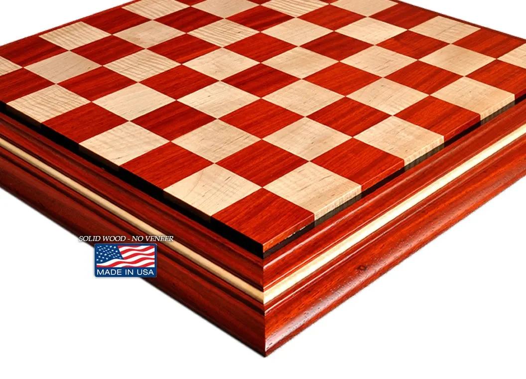 Signature Contemporary II Chess Board - Padauk/ Curly Maple - 2.5" Squares - Image 6