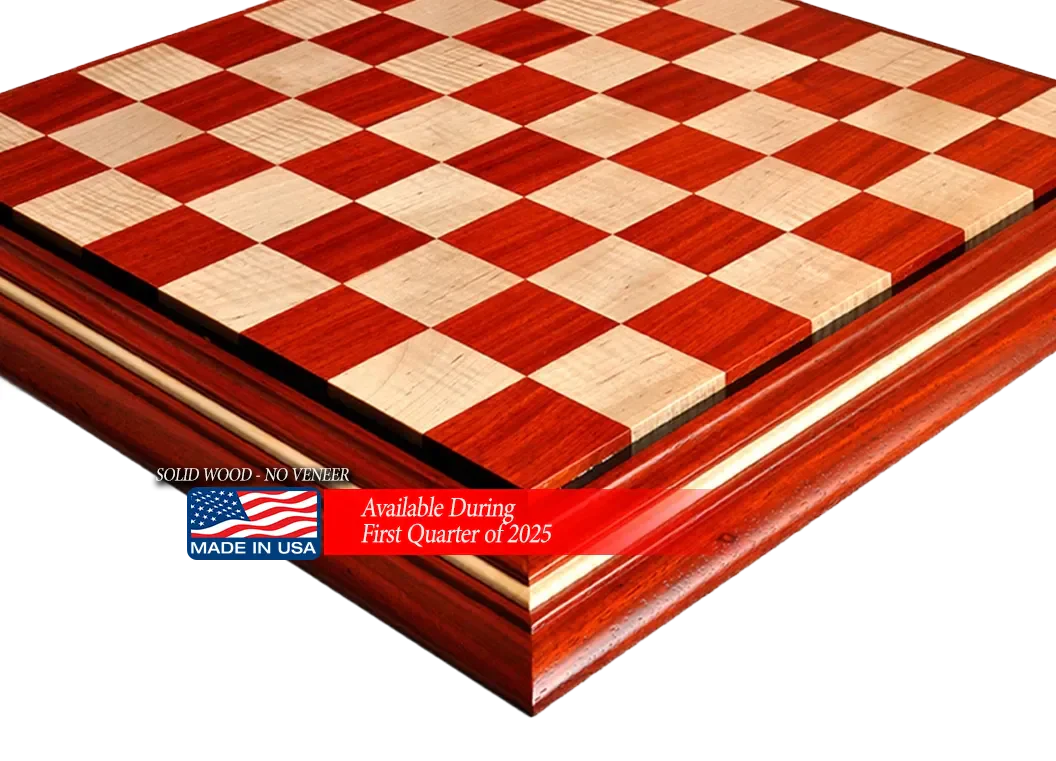 Signature Contemporary II Chess Board - Padauk/ Curly Maple - 2.5" Squares - Image 7
