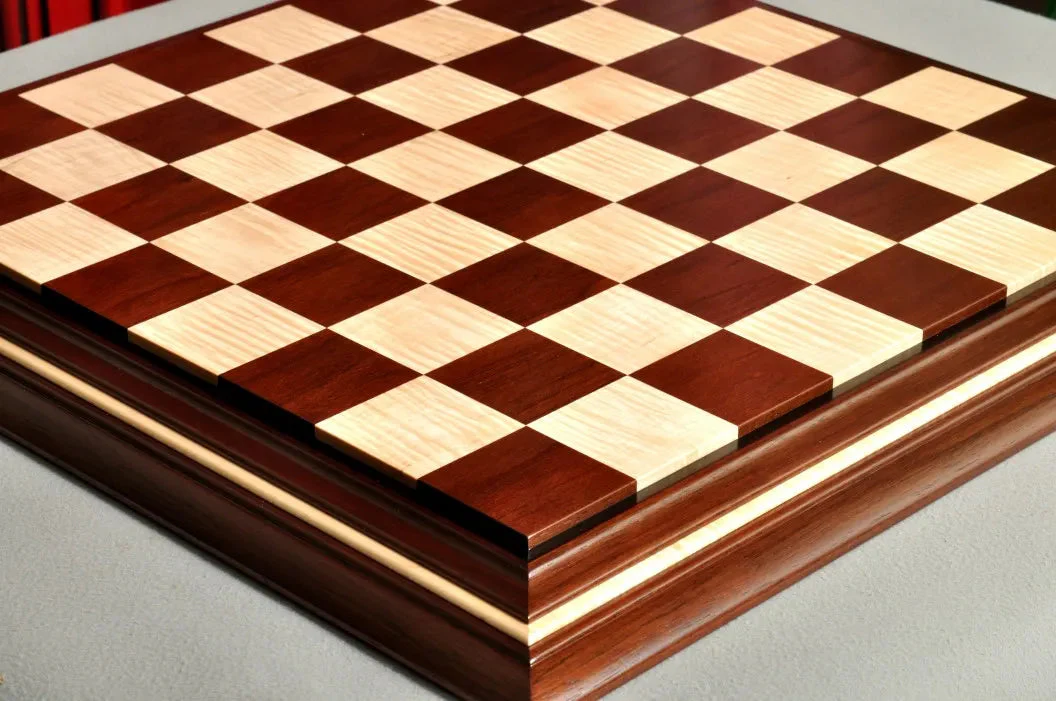 Signature Contemporary II Chess Board - Peruvian Nogal / Curly Maple - 2.5" Squares - Image 2