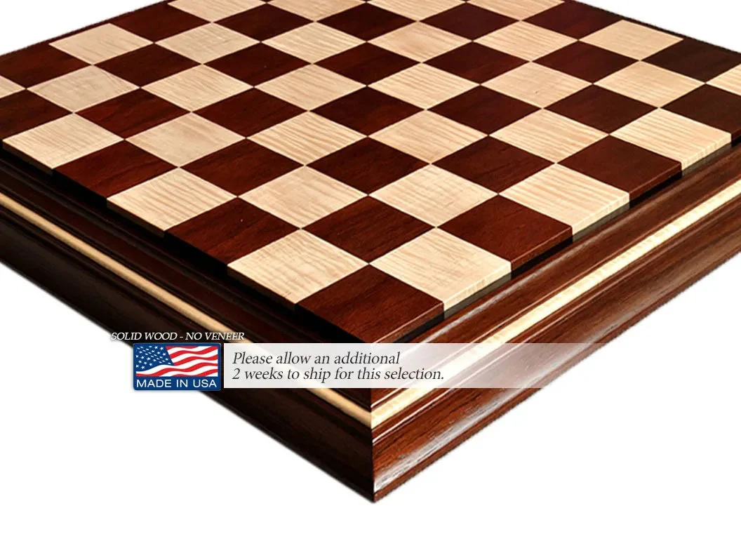Signature Contemporary II Chess Board - Peruvian Nogal / Curly Maple - 2.5" Squares - Image 6